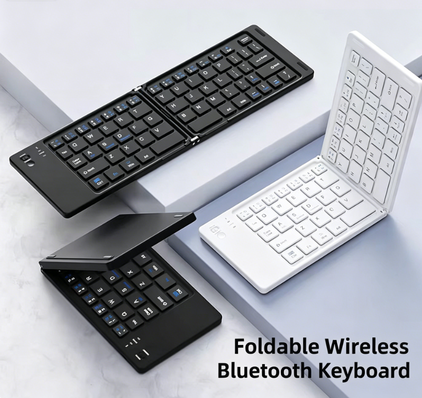 Foldable Bluetooth Keyboard | Ultra Slim Portable Wireless Keyboard for iOS Android Windows | Quiet Keys | Rechargeable Type-C